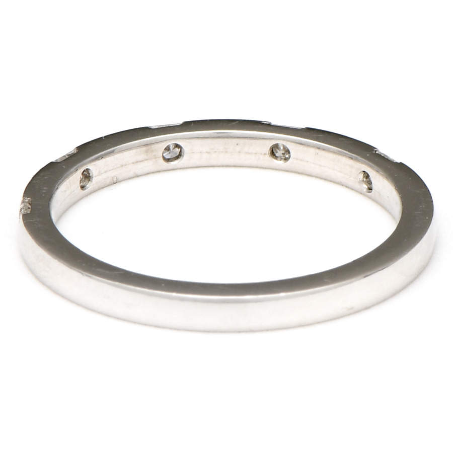 18KW Princess Cut Diamond (0.20) Inset Band Ring-2