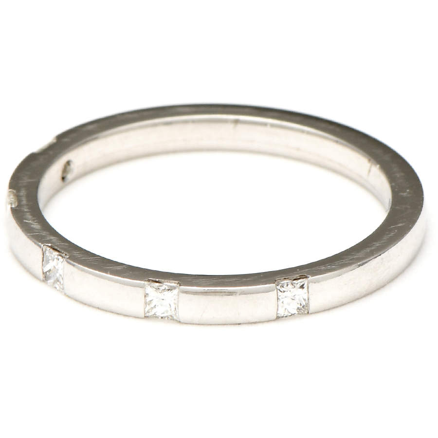 18KW Princess Cut Diamond (0.20) Inset Band Ring-1