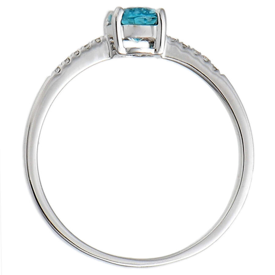 14KW Blue Zircon(0.95) & Diamond(0.05) Ring-4
