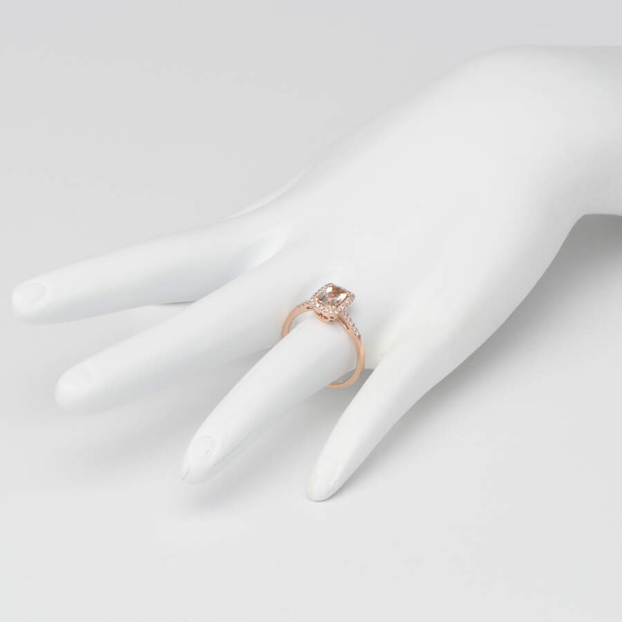14KR Morganite(0.69) & Diamond(0.12) Ring-5