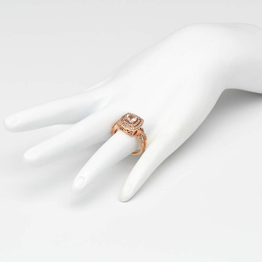 14KR Morganite(0.70) & Diamond(0.39) Braid Ring-5