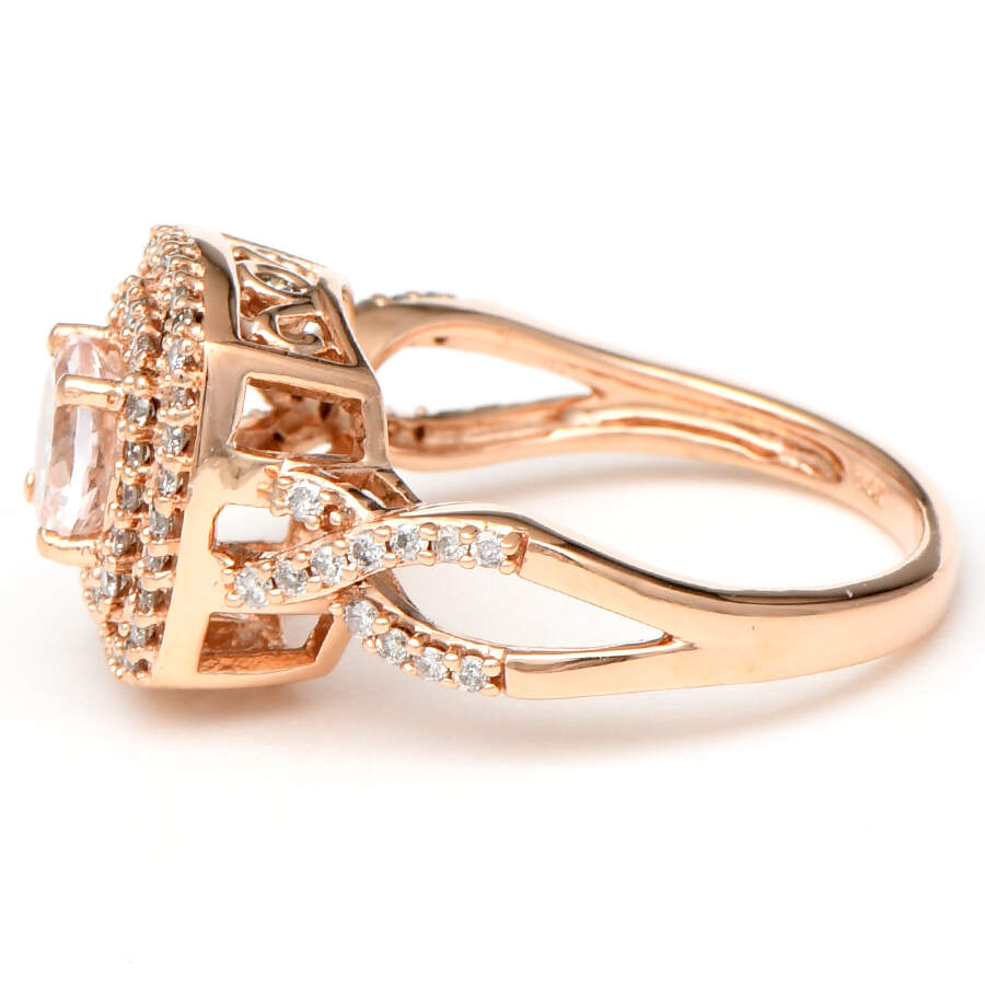 14KR Morganite(0.70) & Diamond(0.39) Braid Ring-3