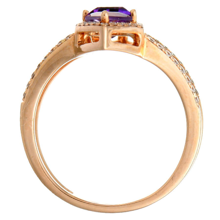 14KR Synthetic Amethyst (2.0) & Diamond (0.35) "Hydro" Ring-4