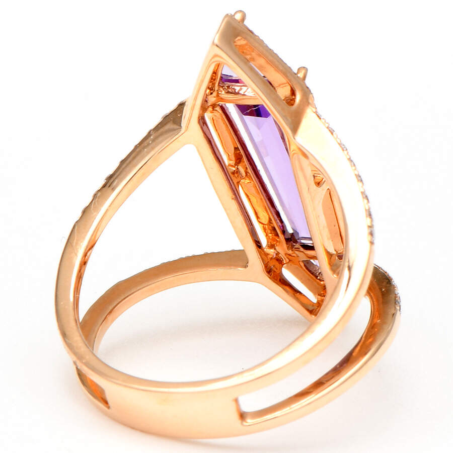 14KR Synthetic Amethyst (2.0) & Diamond (0.35) "Hydro" Ring-2