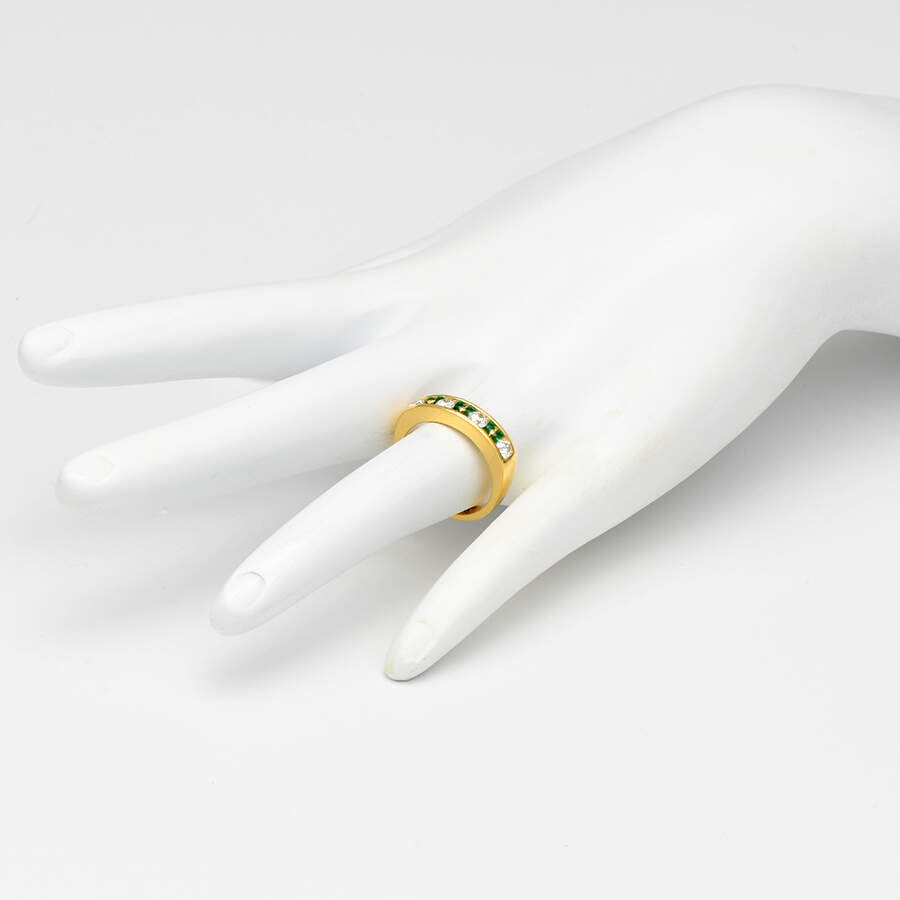 18KY Diamond(0.48) & Emerald(0.24) Ring-5