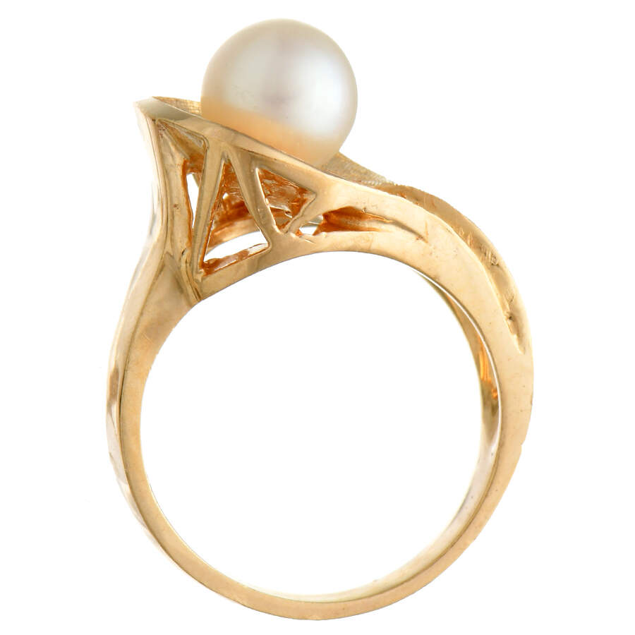 14KY Akoya Pearl Loop Ring-4