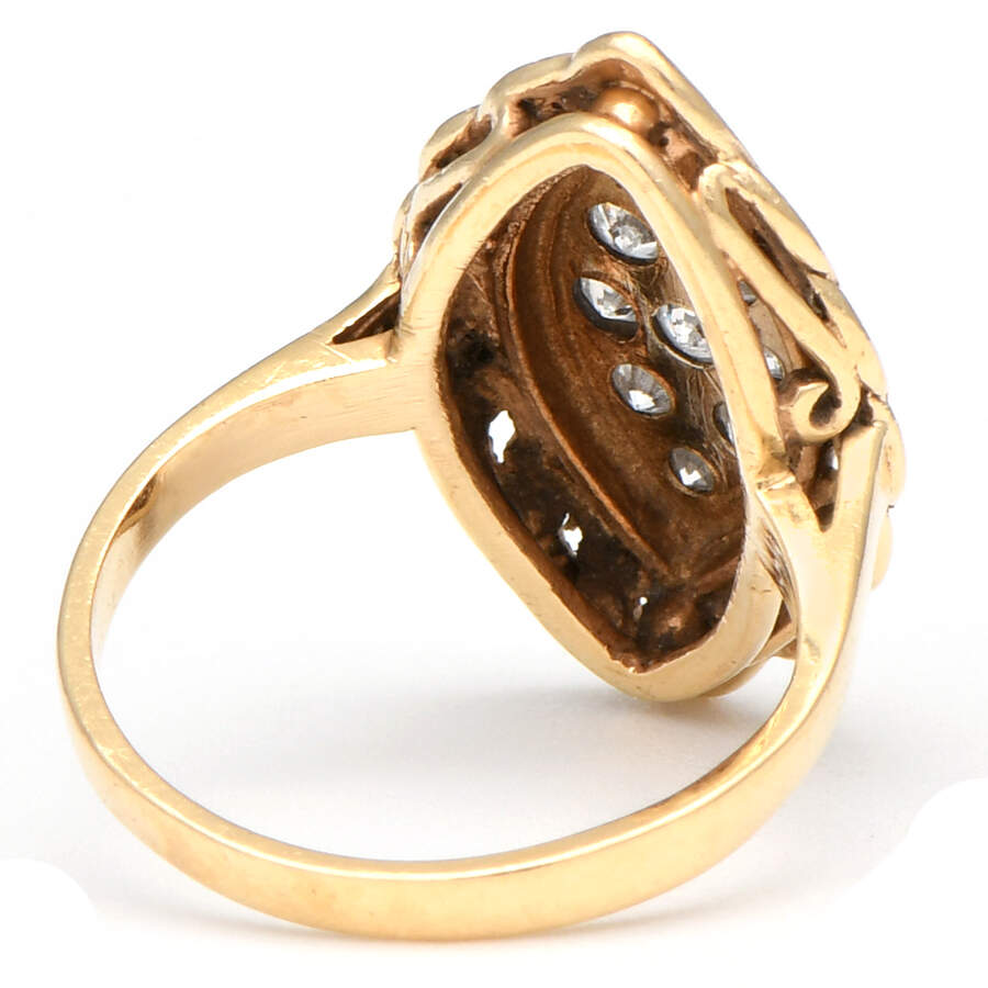 14KYW Vintage Pave Diamond (0.27) Rope Twist Ring-2
