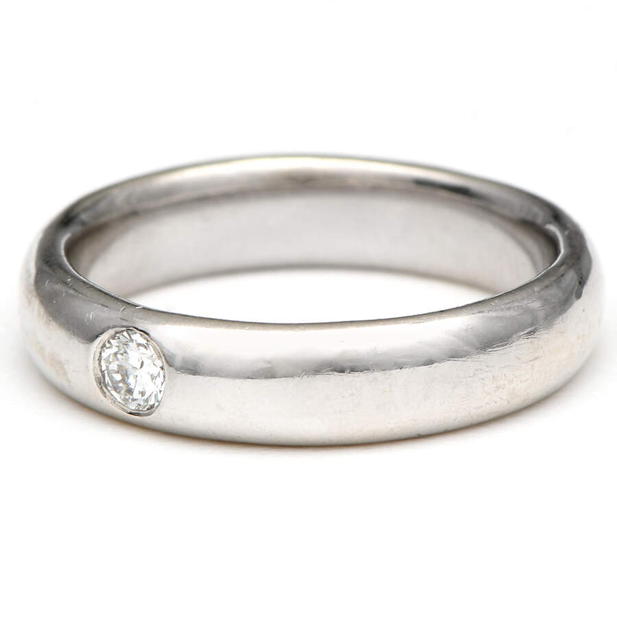 Platinum Diamond(0.10) 5mm Band Ring-1
