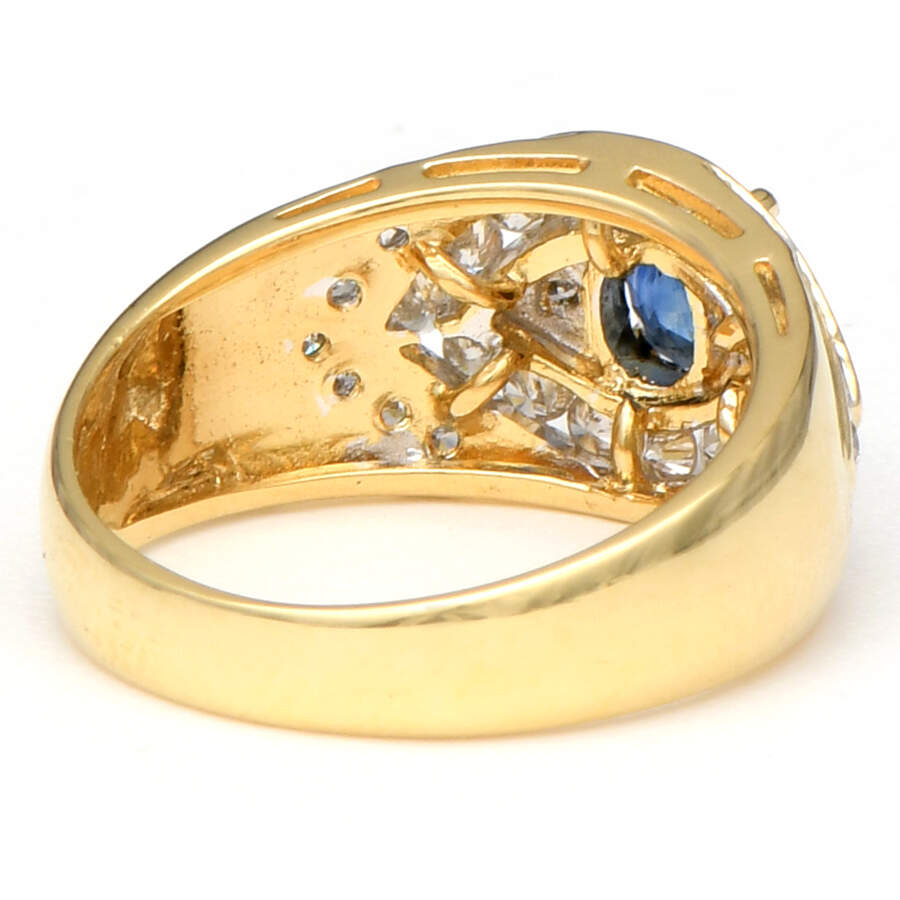 18KY Sapphire(0.71) & Diamond(0.64) Ring-2