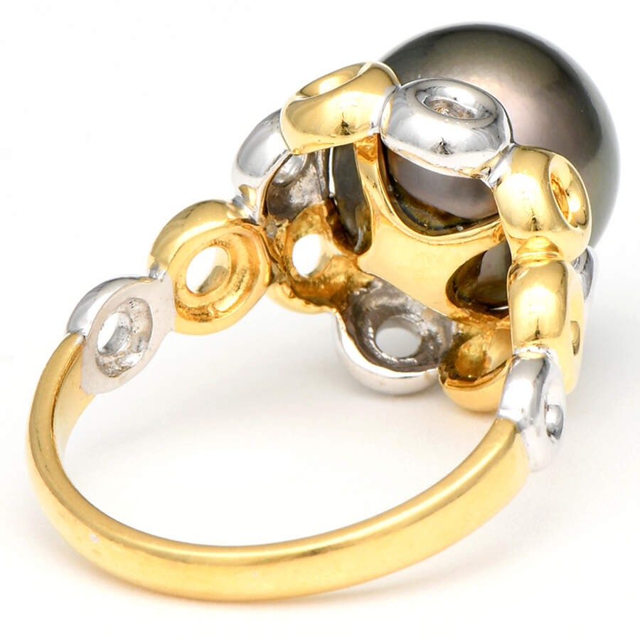 18KYW Black Tahitian Ring-2
