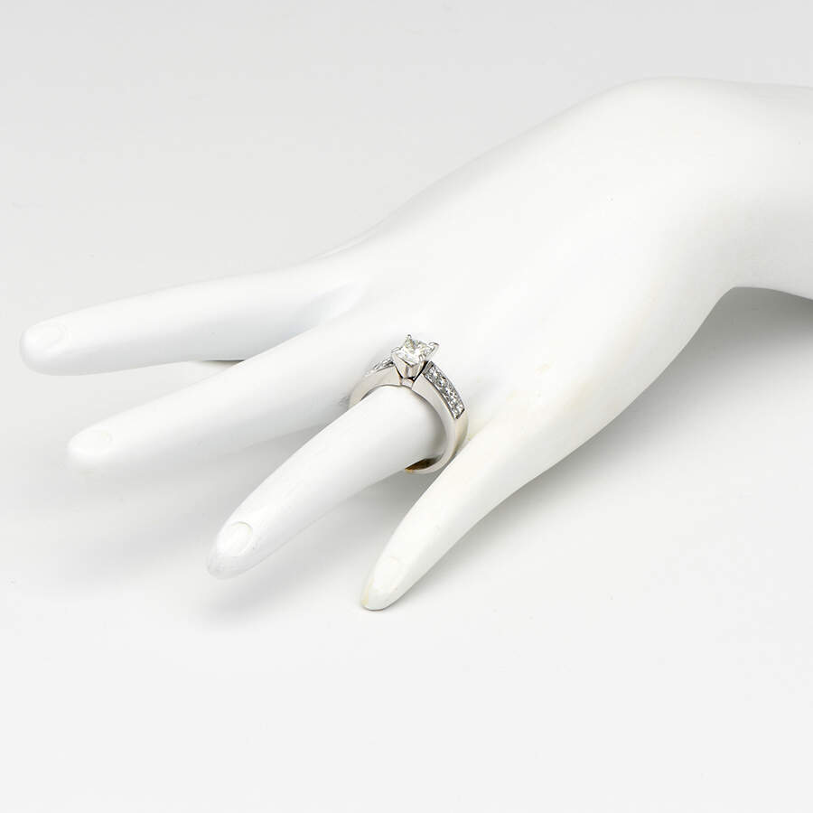 18KW Princess Cut Diamond (1.02) Engagement Ring-10