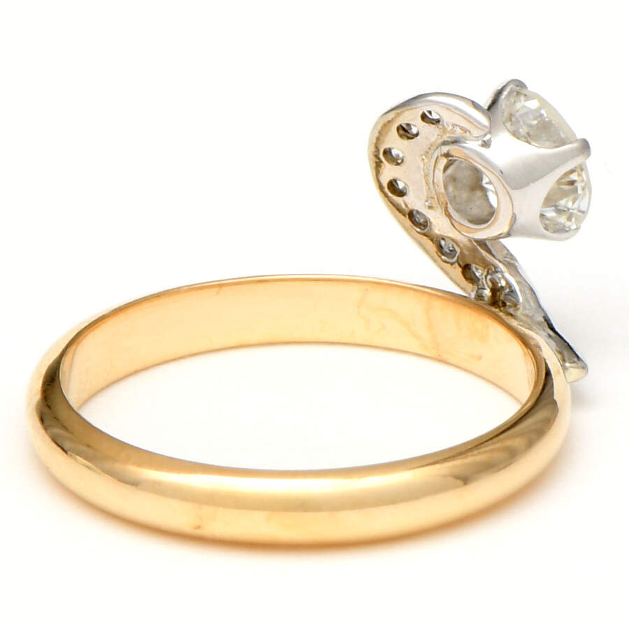 14KYW Diamond (0.65) Swirl Engagement Ring-2