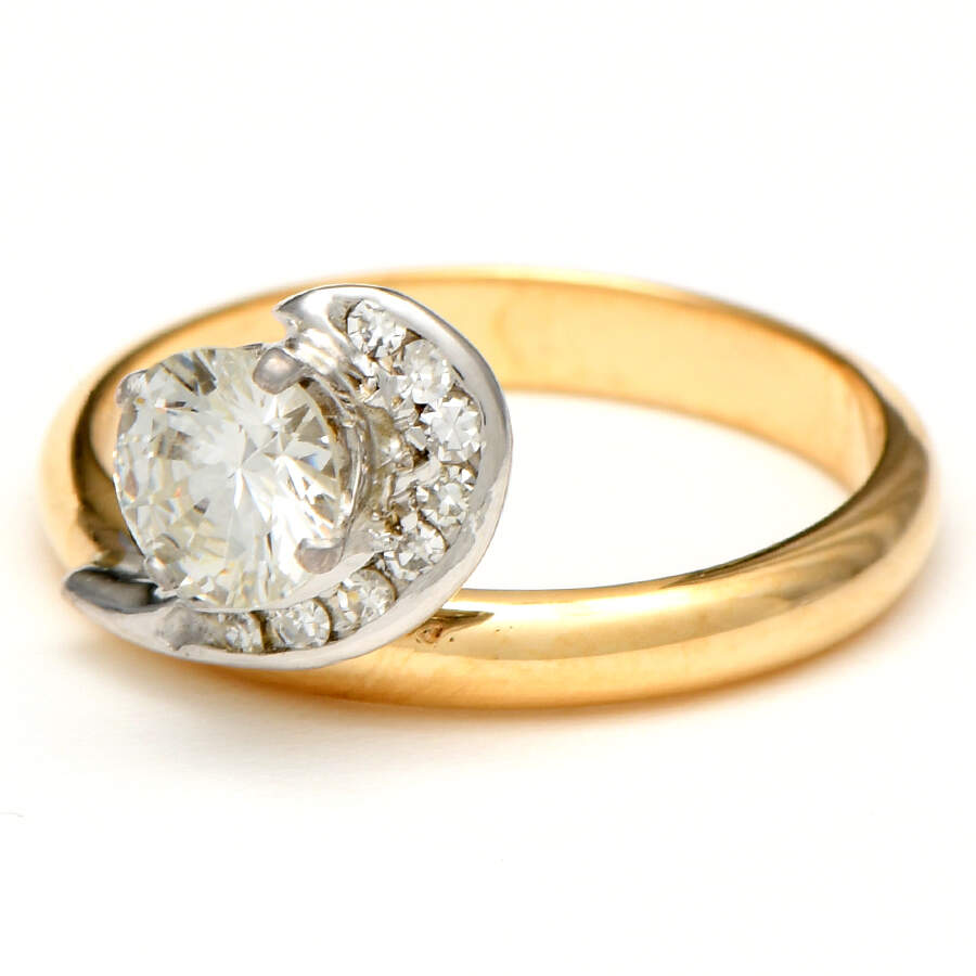 14KYW Diamond (0.65) Swirl Engagement Ring-1