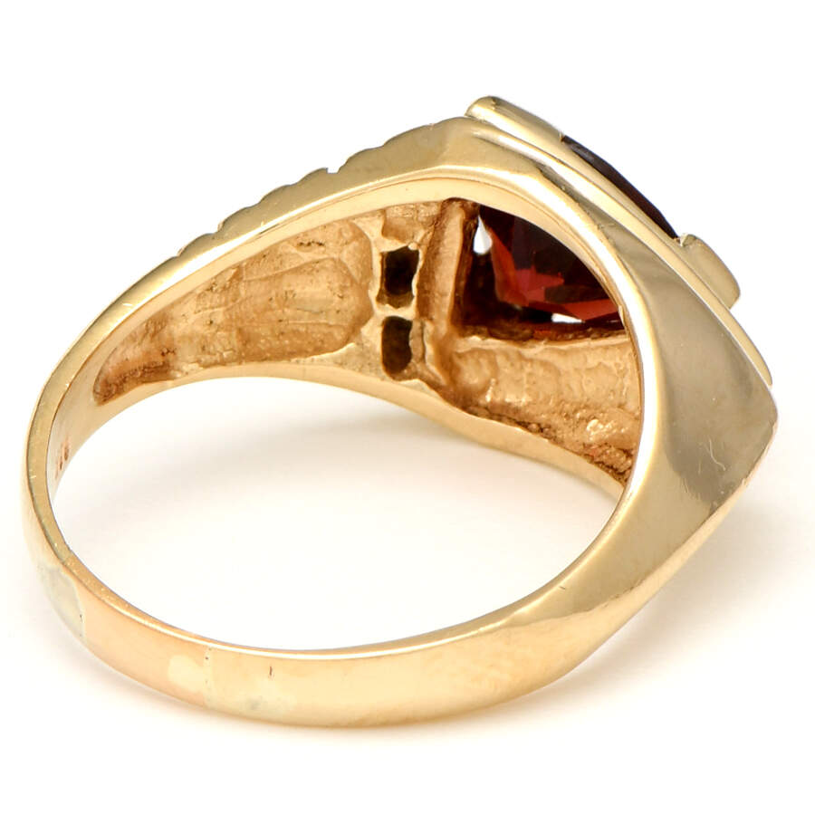 14KY Trillion-Cut Red Garnet (3.20) Statement Ring-2