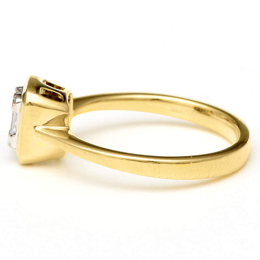 18KYW Simon G. Multi Diamond(0.17) Square Ring-3