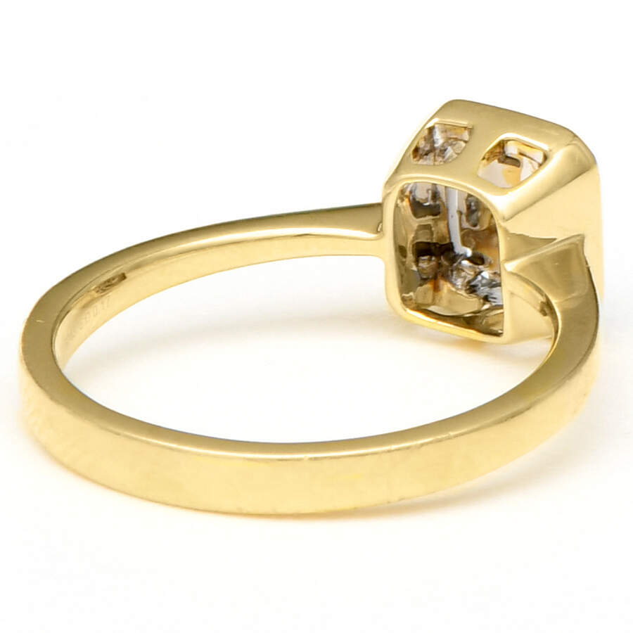 18KYW Simon G. Multi Diamond(0.17) Square Ring-2