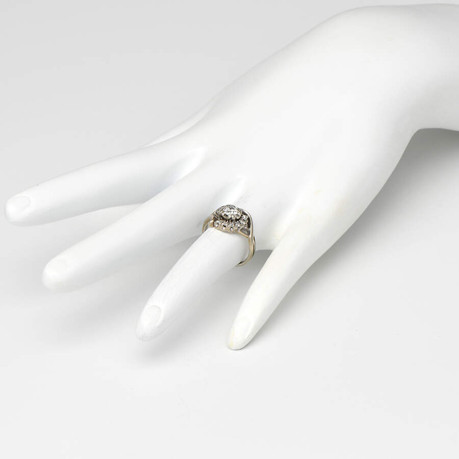 14KW Vintage Diamond(0.42) Heart Ring-5