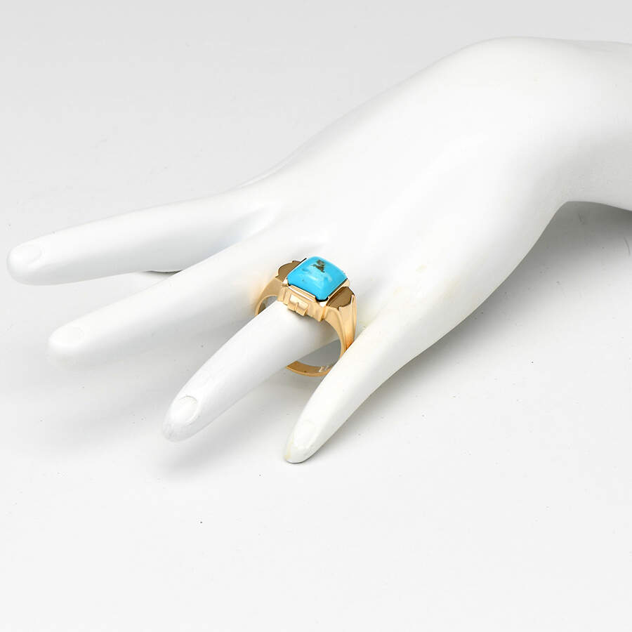 10KY Turquoise Bold Ring-5