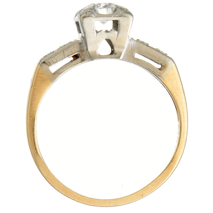 14KYW Mid-Century Box Head Diamond (0.34) Ring-4