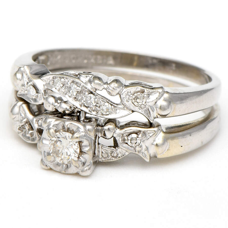 14KW Diamond Bridal Set Rings-1