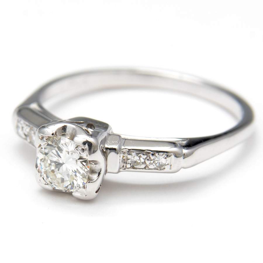 18KW Retro Modern Diamond (0.34) Ring-1