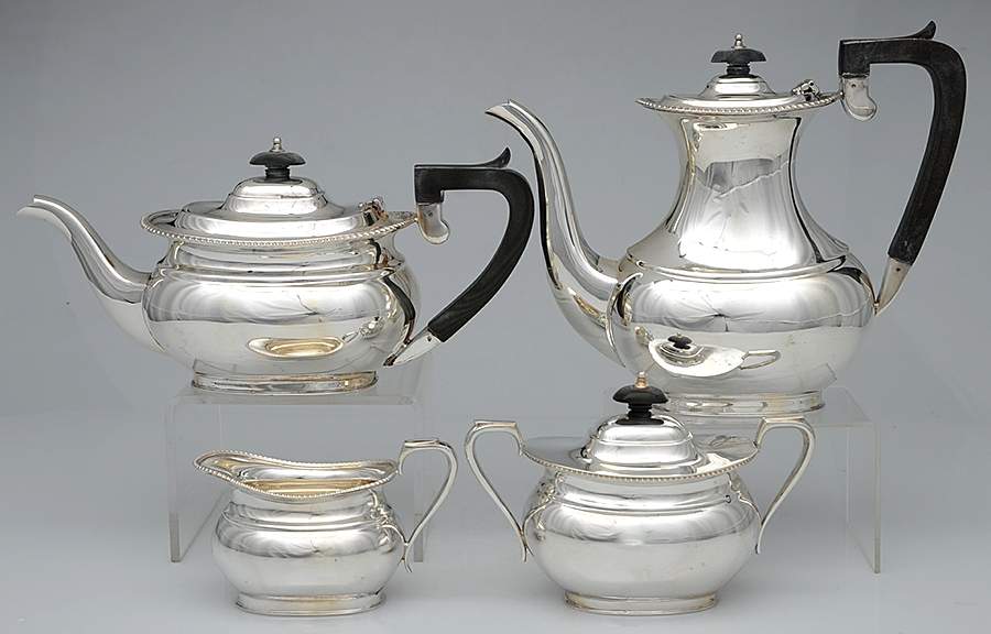 Silverplate Hollowware (4 Piece) Silverplate Tea Set by E H Parkin & Co-1