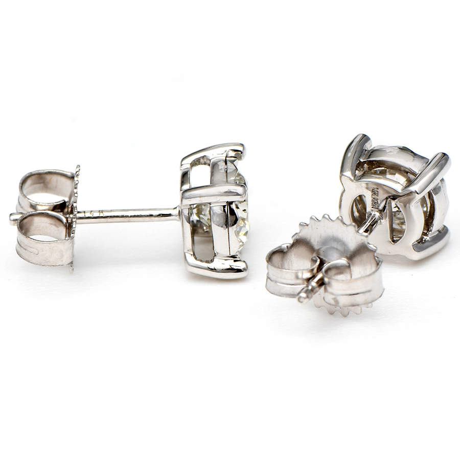 14KW Diamond(1.50) Solitaire Stud Earrings-2