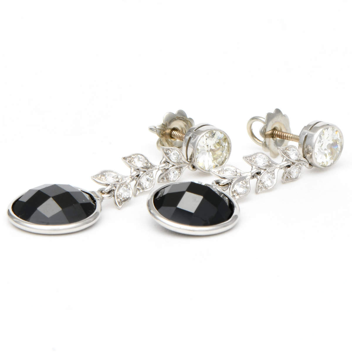 Platinum Spinel(11.51) & Diamond(2.22) Earrings-5