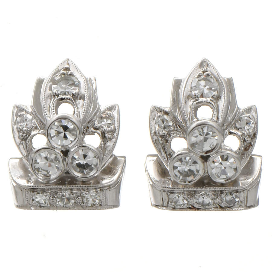 14KW Vintage Diamond(0.40) Earrings-1