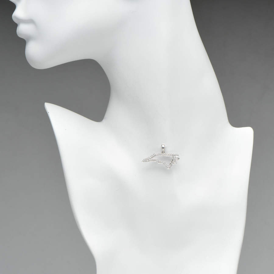 14KW Diamond (0.32) North Carolina Map Pendant-3