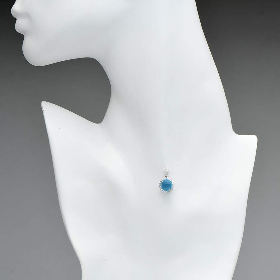 14KW Blue Topaz( 3.37) & Diamond(0.24) Pendant-3