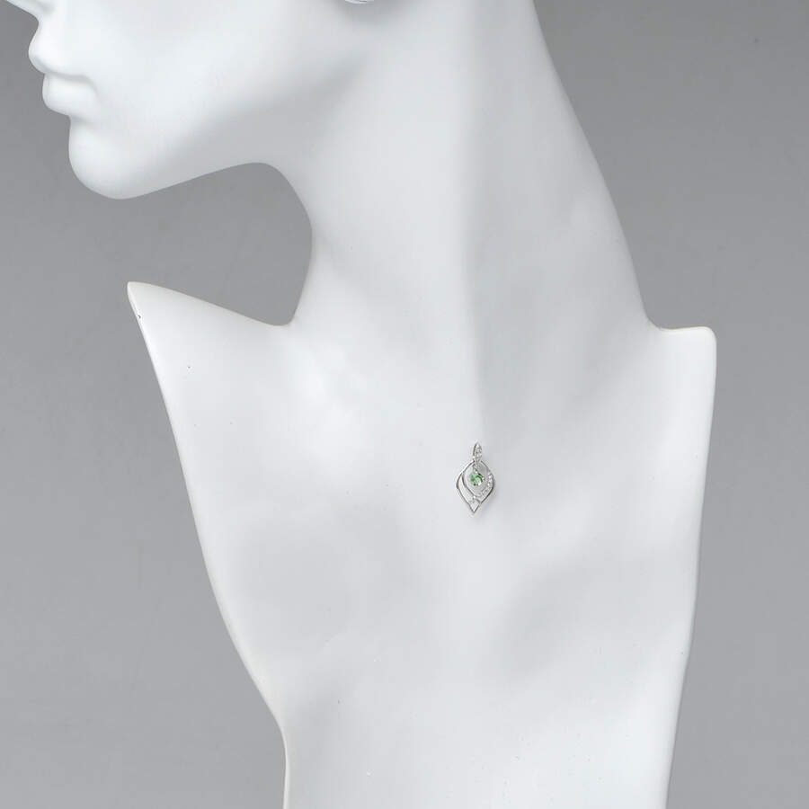 14KW Tsavorite Garnet(0.30)& Diamond(0.06) Pendant-3