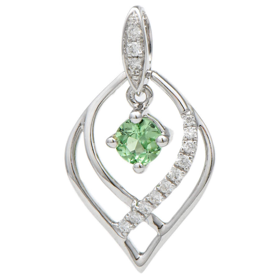 14KW Tsavorite Garnet(0.30)& Diamond(0.06) Pendant-1