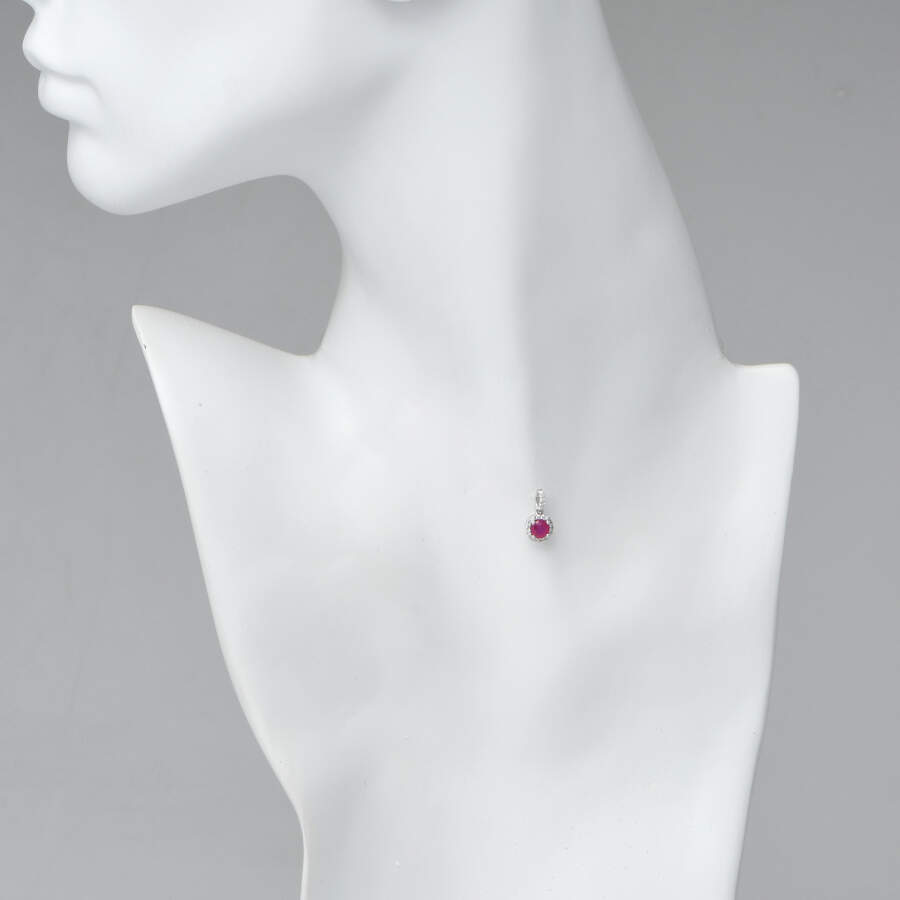 14KW Ruby(0.50) & Diamond(0.10) Pendant-3