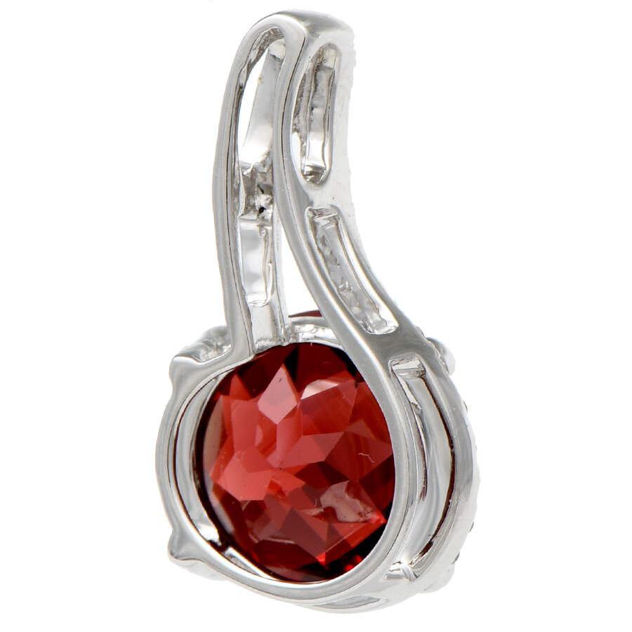 14KW Garnet(3.10) & Pave Diamond Swirl Pendant-2