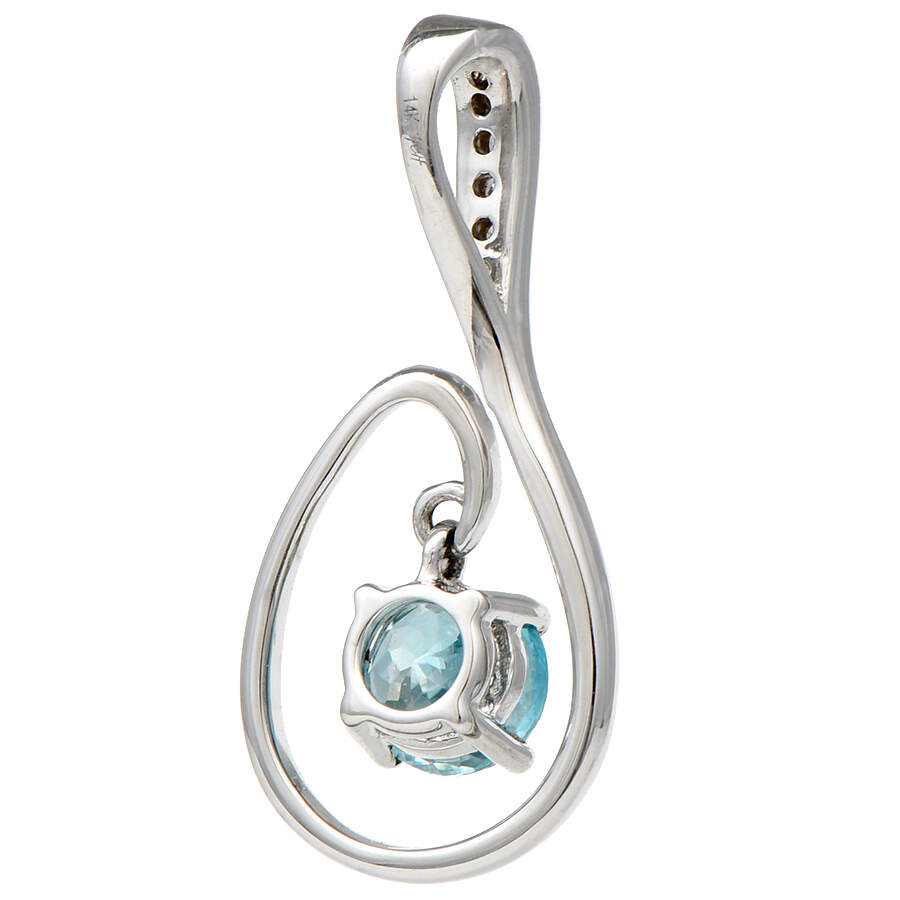 14KW Blue Zircon(0.65) & Diamond Pendant-2