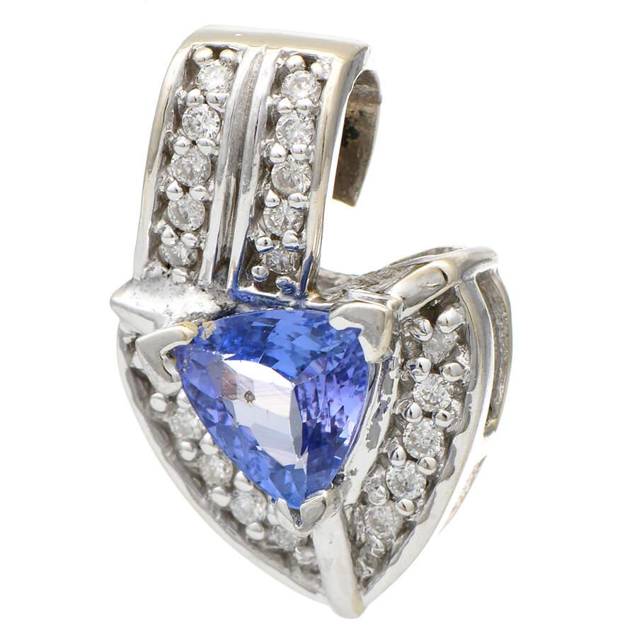 14KW Tanzanite(1.28) & Diamond(.20) Pave Pendant-4
