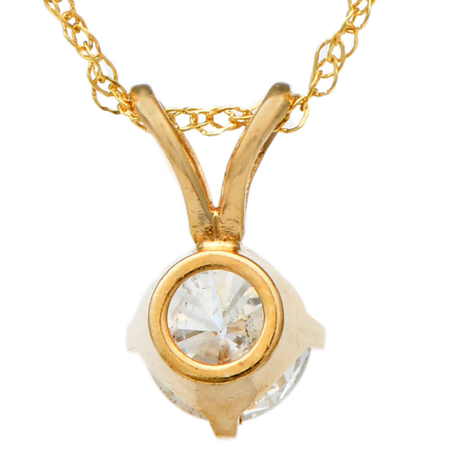 14KY Diamond(.39) Solitaire Pendant-2