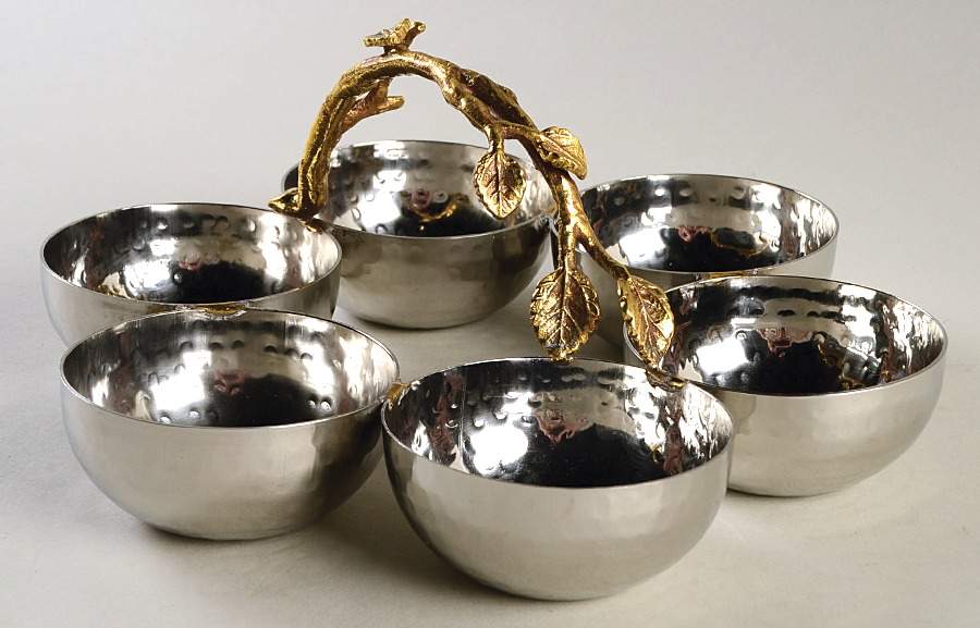 Giftware (Metal, Hollowware) 6 Section Nut Serving Bowl by Elegance Silver-1