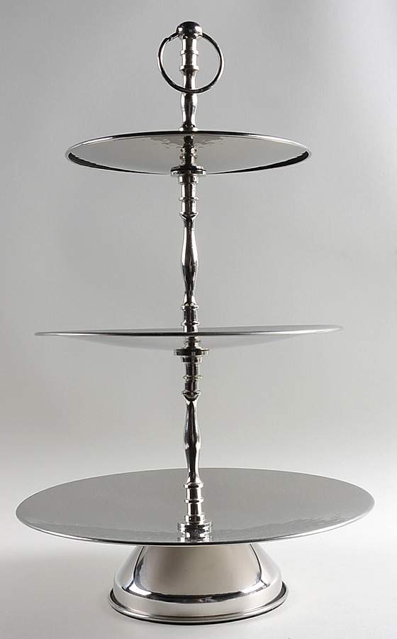 Giftware (Metal, Hollowware) 3 Tier Serving Tray by Elegance Silver-1