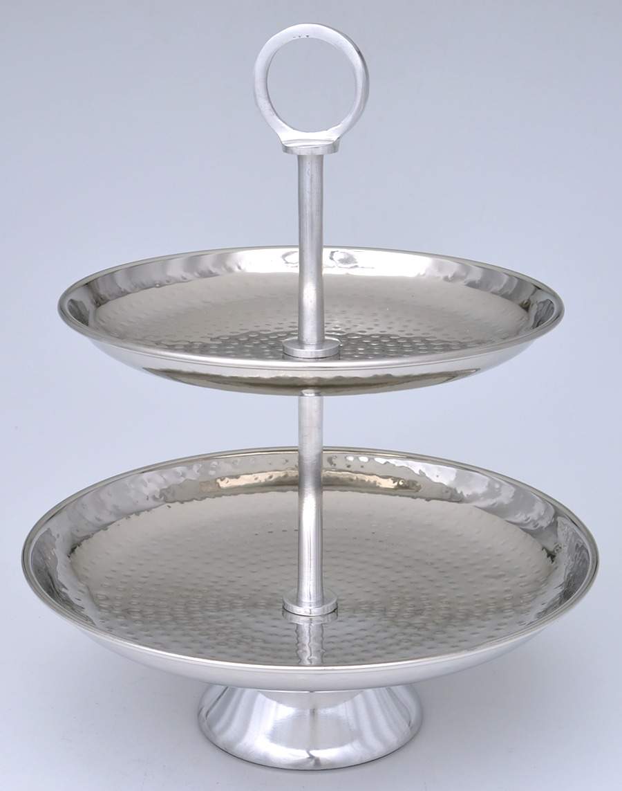 Giftware (Metal, Hollowware) 2 Tier Serving Tray by Elegance Silver-1