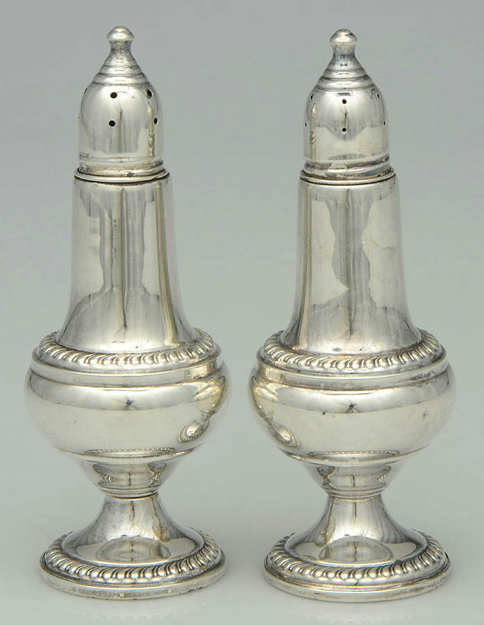 246 (Sterling, Hollowware) Weighted Salt and Pepper Set by Empire Silver Co-1