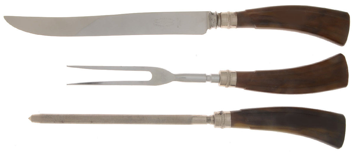 EPK3 (Stainless) Large 3-Piece Roast Carving Set w/ Stainless Blade by E Parker & Sons-1