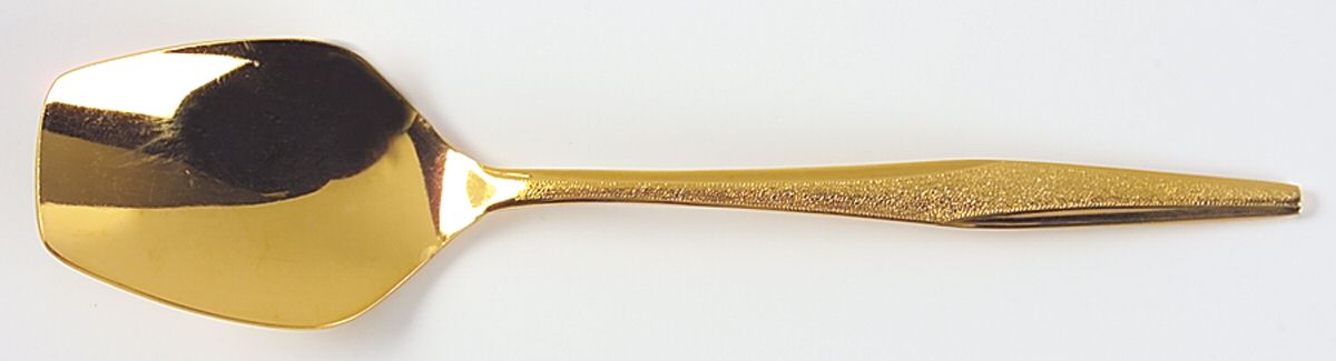 FLR1 (GOLD ELECTROPLATE) Solid Smooth Casserole Spoon by Florentine-1