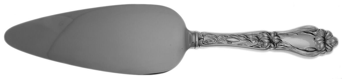 Lily-Floral (Sterling, 1910) Pie Server with Stainless Blade by Frank Whiting-1
