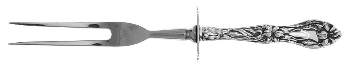 Lily-Floral (Sterling, 1910) Small Joint/Roast Holder Fork by Frank Whiting-1