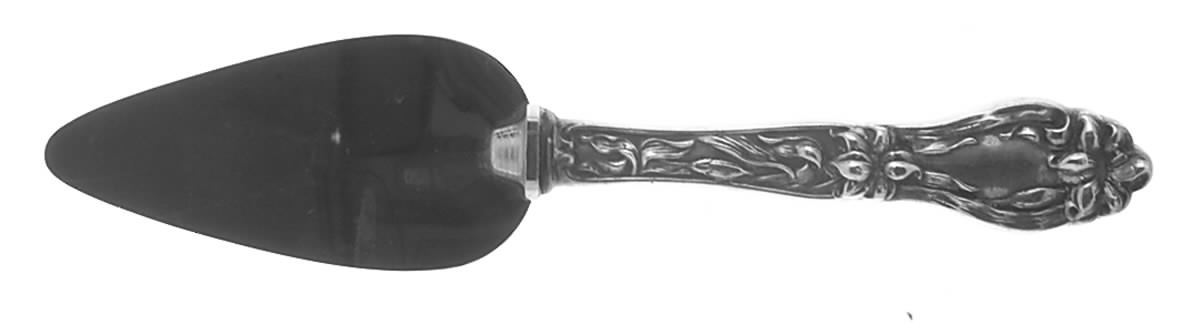 Lily-Floral (Sterling, 1910) Cheese Server with Stainless Blade by Frank Whiting-1