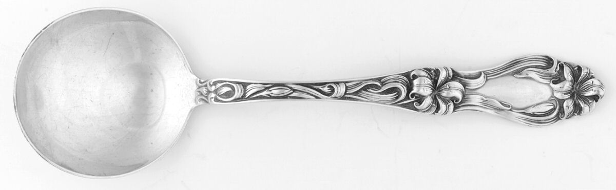 Lily-Floral (Sterling, 1910) Round Bowl Soup Spoon (Cream Soup) by Frank Whiting-1