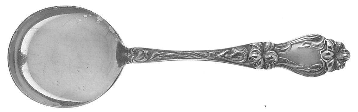 Lily-Floral (Sterling, 1910) Round Bowl Soup Spoon (Cream Soup) by Frank Whiting-1