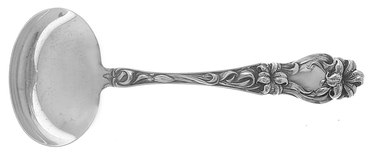 Lily-Floral (Sterling, 1910) Solid Gravy Ladle by Frank Whiting-1